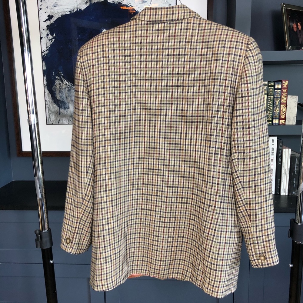 Vintage Check Plaid Blazer Oversized Casual Corner - Picture 6 of 10
